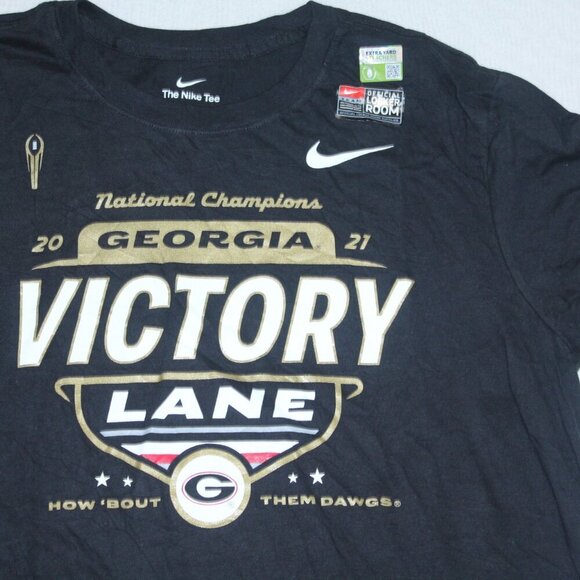 The Nike Tee Men Black Georgia Bull Dogs Tee Shirt Short Sleeve Size Large - Picture 8 of 10
